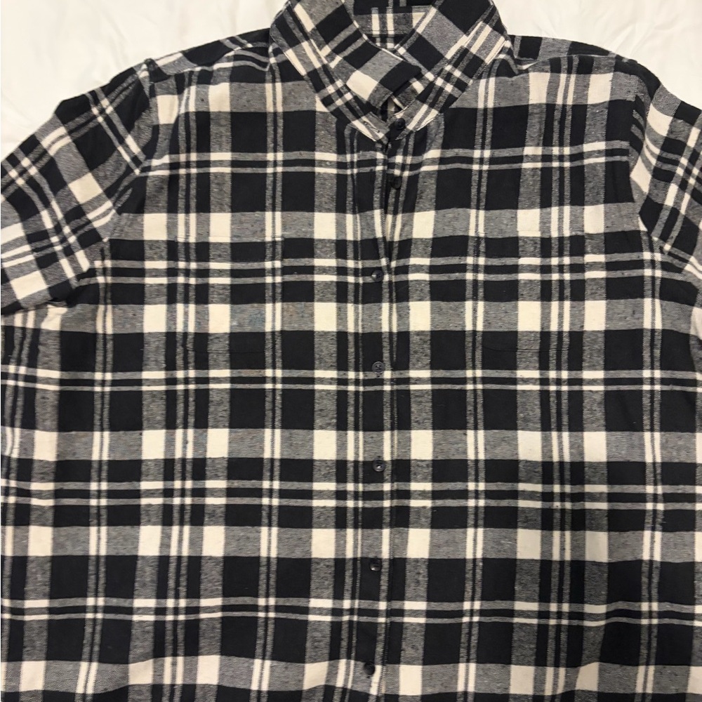 Classic Black and White Alpine Lakes Plaid Shirt